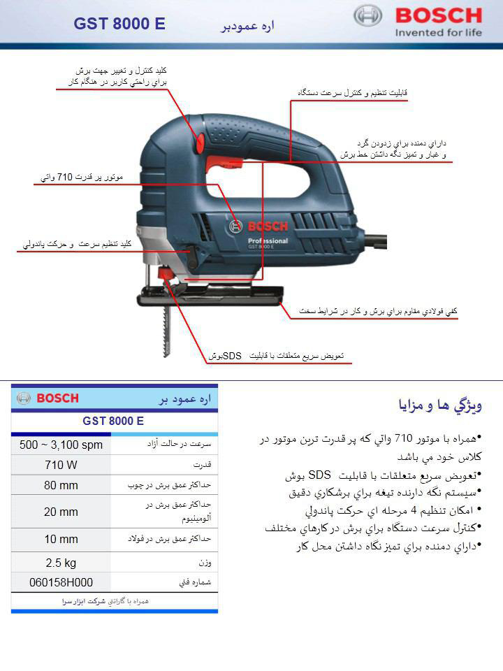 اره عمود بر بوش gts 800 e