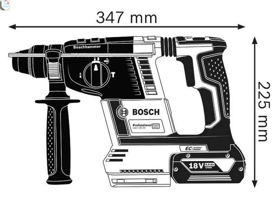 بدنه دریل چکشی بوش مدل gbh 18v-26